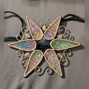 Iridescent Stained Glass Pendant Necklace